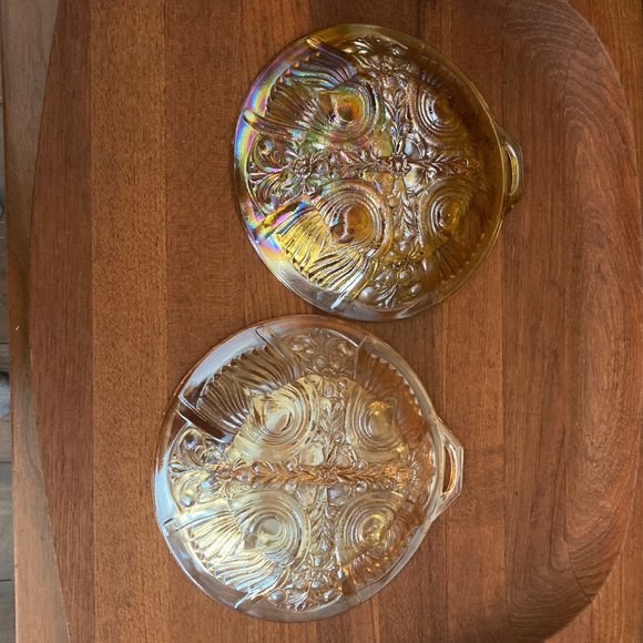 Carnival glass divided dishes - Picture 4 of 6